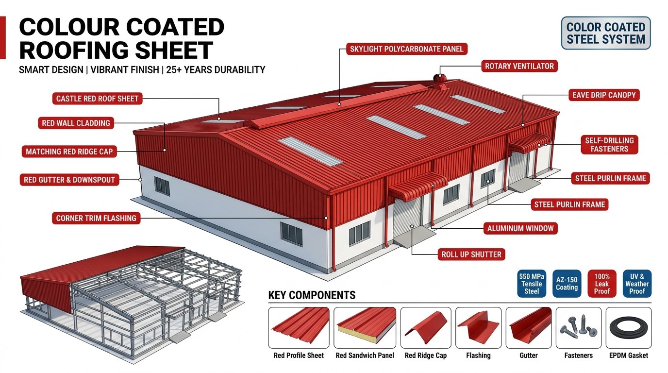 Colour Coated Roofing Sheet Blueprint