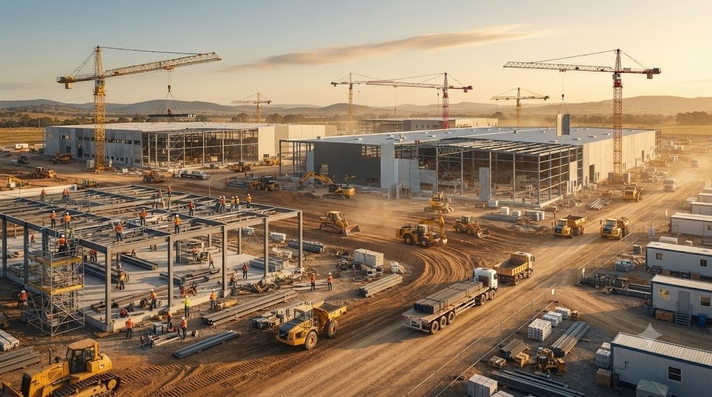 Karim Constructions Mega Industrial PEB Site Execution
