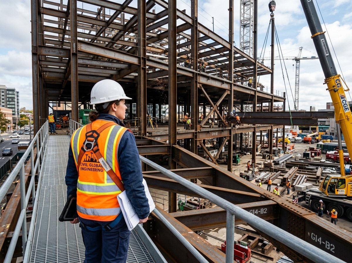 On Site Steel Erection - Karim Constructions